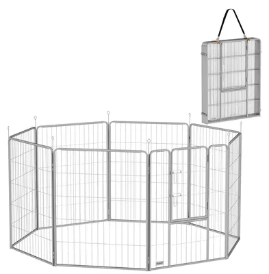 Produktbild von Haustiergehege, Hundezaun, Haustierspielplatz, flexibel anpassbar, rostfreier Stahl