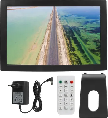 Obrázek produktu pro Digitální fotorámeček, 17", dálkové ovládání, 1080P, video, obrázky, přehrávání, hudba, hodiny, kalendář pro domácnost