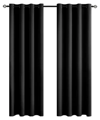 Obrázek produktu pro Solidchoice - Termoizolační zatemňovací závěsy, 2 kusy, 215 x 140 cm, černé