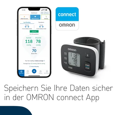 Immagine prodotto di Misuratore di pressione da polso OMRON RS3 Intelli IT, clinicamente validato, con app gratuita per smartphone iOS/Android, bracciale da 13,5-21,5 cm, controllo della posizione del bracciale e 30 posizioni di memoria.