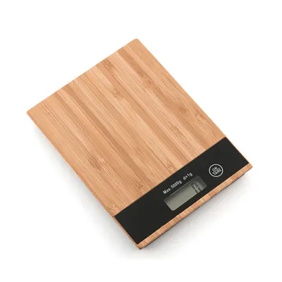 Obrázek produktu pro Kuchyňská váha Excellent Houseware, bambus, 20x15 cm, hnědá/černá