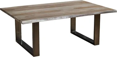 Image de MASSIVMOEBEL24 | Table basse 120x80 Palissandre laqué Smoked oak FREEFORM #0203