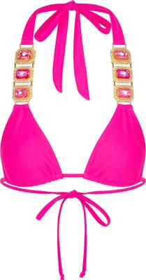 Produktbild von Moda Minx Bikini Top Boujee mit funkelndem Steinbesatz Hot Pink S