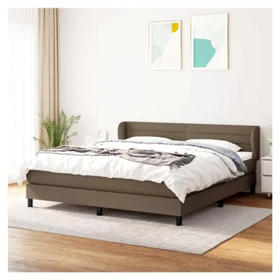 Produktbild von Boxspringbett mit Matratze Taupe 160x200 cm Stoff Polsterbett