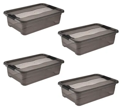 Productafbeelding van keeeper Cornelia, 4 opbergboxen met deksel en schuifsluiting, 59,5 x 39 cm