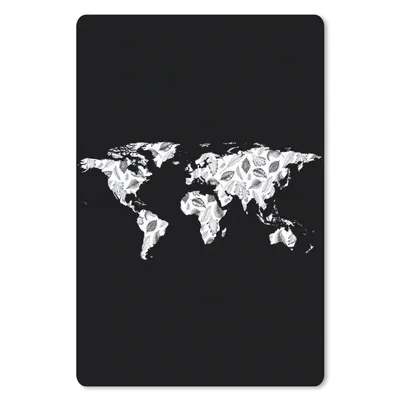 Produktbild von MuchoWow® Mauspad Mousepad Weltkarte - Blätter - Design 18x27 cm - Mousepads - Maus Mat - Pad - Mausunterlage