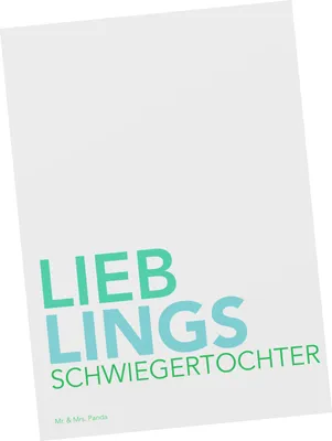 Produktbild von Mr. & Mrs. Panda Postkarte Schwiegertochter - Weiß - Geschenk, Grußkarte, Postkarten, Dankeschön, Tochter, Ansichtskarte, Hochzeit, Frau, Geschenkidee, bildkarte, Spruch