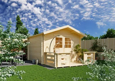 Produktbild von Gartenhaus Vernon IV 3,00x3,00 m - inklusive Terrasse