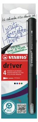 Produktbild von STABILO Premium-Filzschreiber - dr!ver - 4er Pack - grün, rot, blau, schwarz