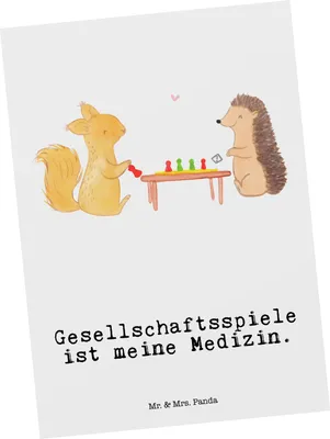 Produktbild von Mr. & Mrs. Panda Postkarte Eichhörnchen Gesellschaftsspiele - Weiß - Geschenk, Grußkarte, bildkarte, Spielen, Spieleabend, Ansichtskarten, Ansichtskarte, Postkarten