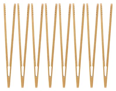 Produktbild von Set aus 8 Holz-Toastzangen, 18 cm, für Kochen und Grillen
