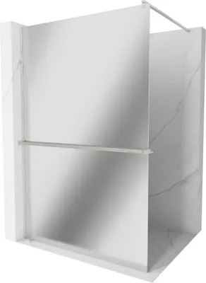 Obrázok produktu pre Mexen Kioto+ sprchová stena so sklenenou policou Walk-in 130 x 200 cm, zrkadlové sklo, brúsený nikel - 800-130-121-97-50