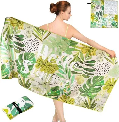 Produktbild von Famanu Strandhandtuch mikrofaser, groß, 90 x 180 cm, leicht und schnell trocknend