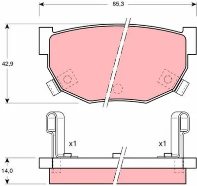 Obrázek produktu pro Sada brzdových destiček, kotoučová brzda TRW GDB368