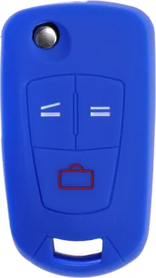 Produktbild von Auto Schlüssel Hülle Silikon Schutz Cover Blau kompatibel mit OPEL Signum Insignia Vectra Zafira 3 Tasten Klappschlüssel