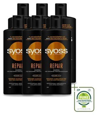 Obrázok produktu pre 6 x Šampon Syoss Repair – pre poškodené a lámavé vlasy – 440 ml – veľké balenie – 6 kusov