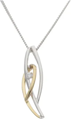 Produktbild von Kettenanhänger Gold und Weißgold 333 Zirkonia JL10-02-3252 JuwelmaLux
