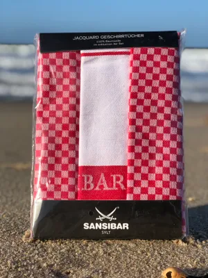 Produktbild von Sansibar Geschirrtücher-Set, 3-tlg, 50x70 cm, 100% Baumwolle, , Jacquardgewebe, rot