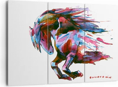 Produktbild von Bild auf Leinwand - Leinwandbild - Pferd Eleganz wild Tier - 165x110cm - Wand Bild - Wanddeko - Leinwanddruck - Bilder - Kunstdruck - Wanddekoration - Leinwand bilder - Wandkunst - CE165x110-3010
