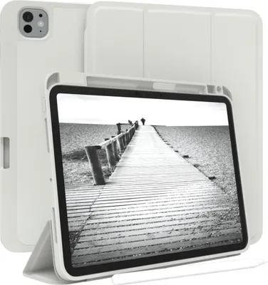 Produktbild von EAZY CASE Smartcase mit Stifthalter für Apple iPad Pro 11 (2024) Hülle mit Stifthalterung, Tablet Cover aufstellbar  11 Zoll in Grau