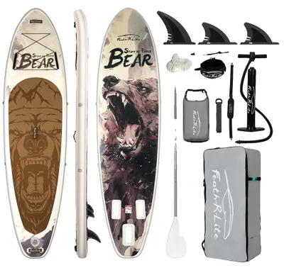 Image de Planche de stand up paddle gonflable, conception large et stable, kit d'accessoires complet, SUPFR19H