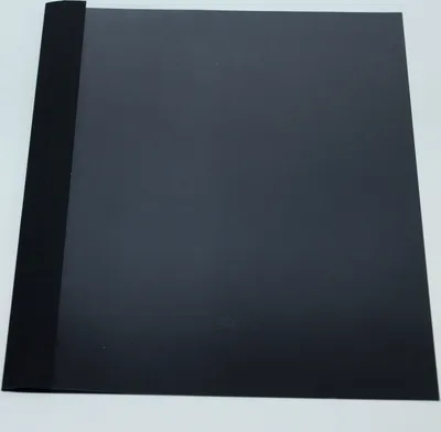 Produktbild von Ösenmappe, Lederstruktur, 14 mm, Farbe schwarz, satinierte Folie, VPE= 100 St.