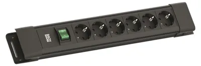 Immagine prodotto di BACHMANN CONNECTUS 6xCEE7/3, 1xinterruttore 2,0m CEE7/7 Nero