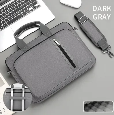 Produktbild von Stoßfeste Computertasche Tragbare Einzelschulter-Notebooktasche, Dunkelgrau-15 Zol