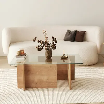 Produktbild von Skye Decor, Escape - Sapphire Oak, Couchtische, Saphir-Eiche, Glas, 105 x 40 x 65 cm