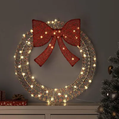Obrázok produktu pre vidaXL Veniec s 60 LED diódami, teplá biela, 76 x 76 x 8 cm, PET
