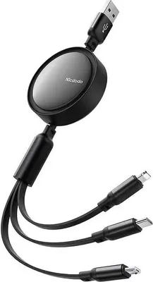 Obrázek produktu pro Kabel 3 v 1 Mcdodo CA-7256, USB na USB-C, Lightning, Micro-USB, 3,5 A, 1,2 m, černý