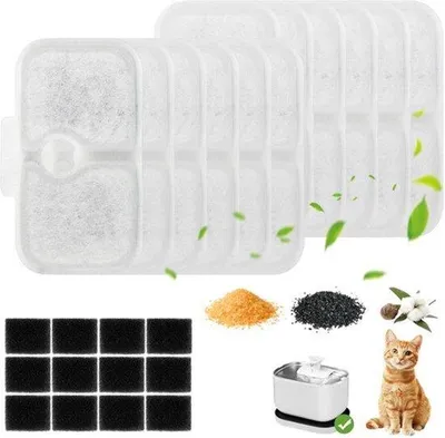 Produktbild von 12 Katzenbrunnenfilter für -Filter, Katzenbrunnenfilter für Katze //, Trinkbrunnenfilter, Ersatzfilter, mit 12 Schwammfiltern