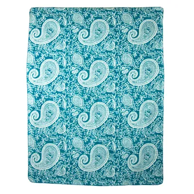 Produktbild von yogabox Yogadecke PAISLEY - petrol / natur 150 x 200 cm