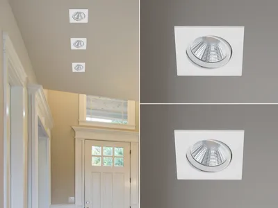 Produktbild von 2 LED Einbaustrahler Decke eckig schwenkbar dimmbar Weiß matt 5,5W Deckenlampen