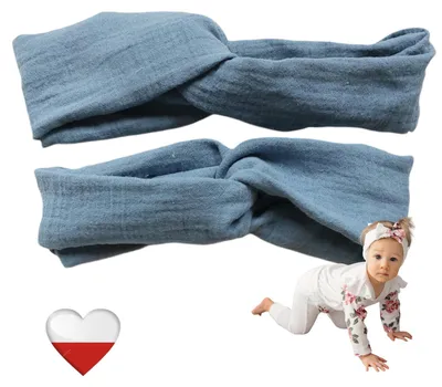 Produktbild von NappiMe Blaues geflochtenes Chiffon-Maxi-Haarband für Mädchen