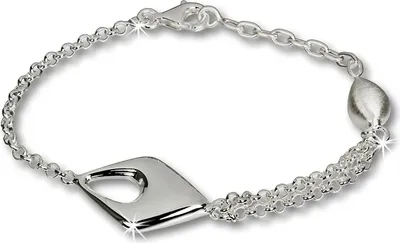 Imagen del producto de Pulsera de plata de ley mate para mujer, diseño colgante, 18,5 cm, color plateado, modelo SDA413