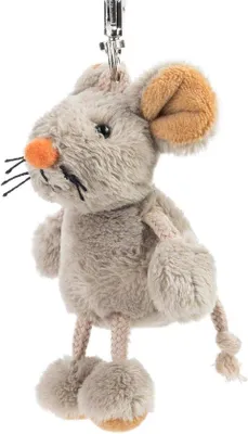 Immagine prodotto di Portachiavi a forma di topolino di peluche grigio
