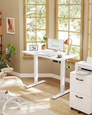 Produktbild von VASAGLE Elektrisch verstellbarer Stehtisch, Memory-Funktion mit 4 Höhen, Schreibtisch für Home Office, 100 x 60 cm, weiß