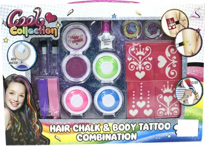 Zdjęcie produktu dla Zestaw TATUAŻY TATUATOR + FRYZJER kreda na włosy