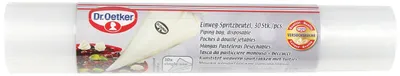 Productafbeelding van Dr. Oetker Wegwerpspuitzak, navulverpakking, spuitzakken voor decoreren, bakaccessoire voor decoratie (kleur: transparant/wit)