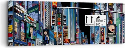 Produktbild von Bild auf Leinwand - Leinwandbild - Manhattan New York Straße - 90x30cm - Wand Bild - Wanddeko - Leinwanddruck - Bilder - Kunstdruck - Wanddekoration - Leinwand bilder - Wandkunst - AB90x30-2720
