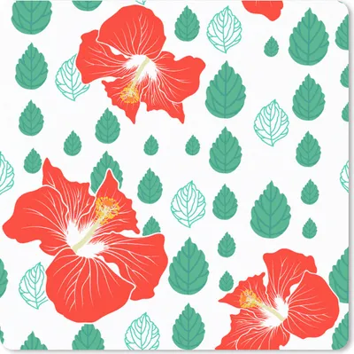 Produktbild von MuchoWow® Mauspad Mousepad Hibiskus - Muster - Hawaii - Blume 20x20 cm - Mousepads - Maus Mat - Pad - Mausunterlage - Desk Mat - Bureauartikeln