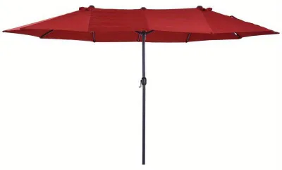 Obrázok produktu pre Extra veľký slnečník 455 x 270 cm – Obdĺžnikový záhradný slnečník s manuálnym ovládaním a odolnou konštrukciou