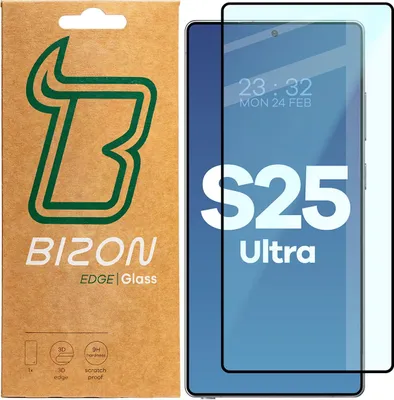Produktbild von Szkło hartowane Bizon Glass Edge 2 do Galaxy S25 Ultra, czarna ramka