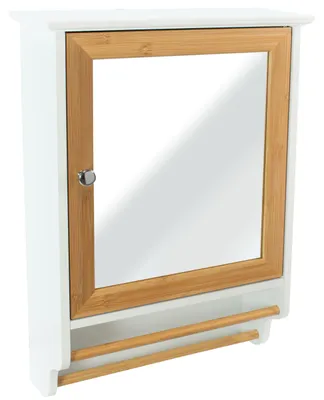Produktbild von osoltus Spiegelschrank Badschrank Kopenhagen Bambus weiß 40x55x15cm