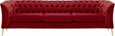 Image de Sofa trois places Chesterfield Modern-Velluto 7-Métal doré