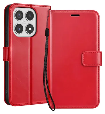 Immagine prodotto di Mayaxess, custodia per portafoglio Xiaomi 17 con cinturino e supporto, rosso