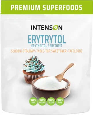 Zdjęcie produktu dla Intenson Erytrytol 100% - Niskokaloryczny Słodzik - 1000g Do Deserów