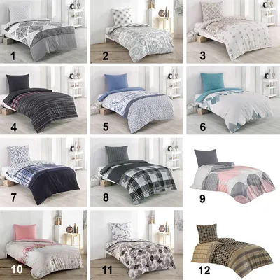 Produktbild von 4 tlg Bettwäsche 135x200 + 80x80 cm 100% Baumwolle Renforce Bettbezug Deckenbezug Garnitur Set, Auswahl:9 Leron