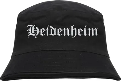 Produktbild von Heidenheim Fischerhut - Altdeutsch - bestickt -  Bucket Hat Anglerhut Hut Schwarz S/M